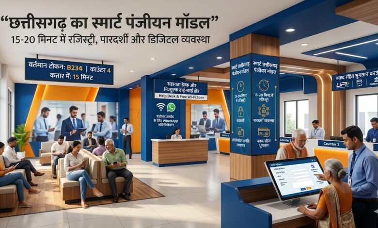 छत्तीसगढ़ का स्मार्ट पंजीयन मॉडल बना सुशासन की नई पहचान, मुख्यमंत्री विष्णु देव साय और वित्त मंत्री ओ.पी. चौधरी के नेतृत्व में पंजीयन व्यवस्था में ऐतिहासिक बदलाव…..