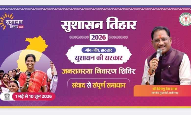 सुशासन तिहार 2026: 07 मई को नन्हेसर, सिमड़ा और बनगांव में लगेंगे शिविर, 43 गांवों के ग्रामीणों को मिलेगा समस्याओं के त्वरित समाधान का लाभ….