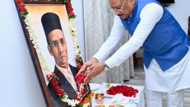 मुख्यमंत्री ने स्वातंत्र्यवीर विनायक दामोदर सावरकर की जयंती पर उन्हें किया नमन…..